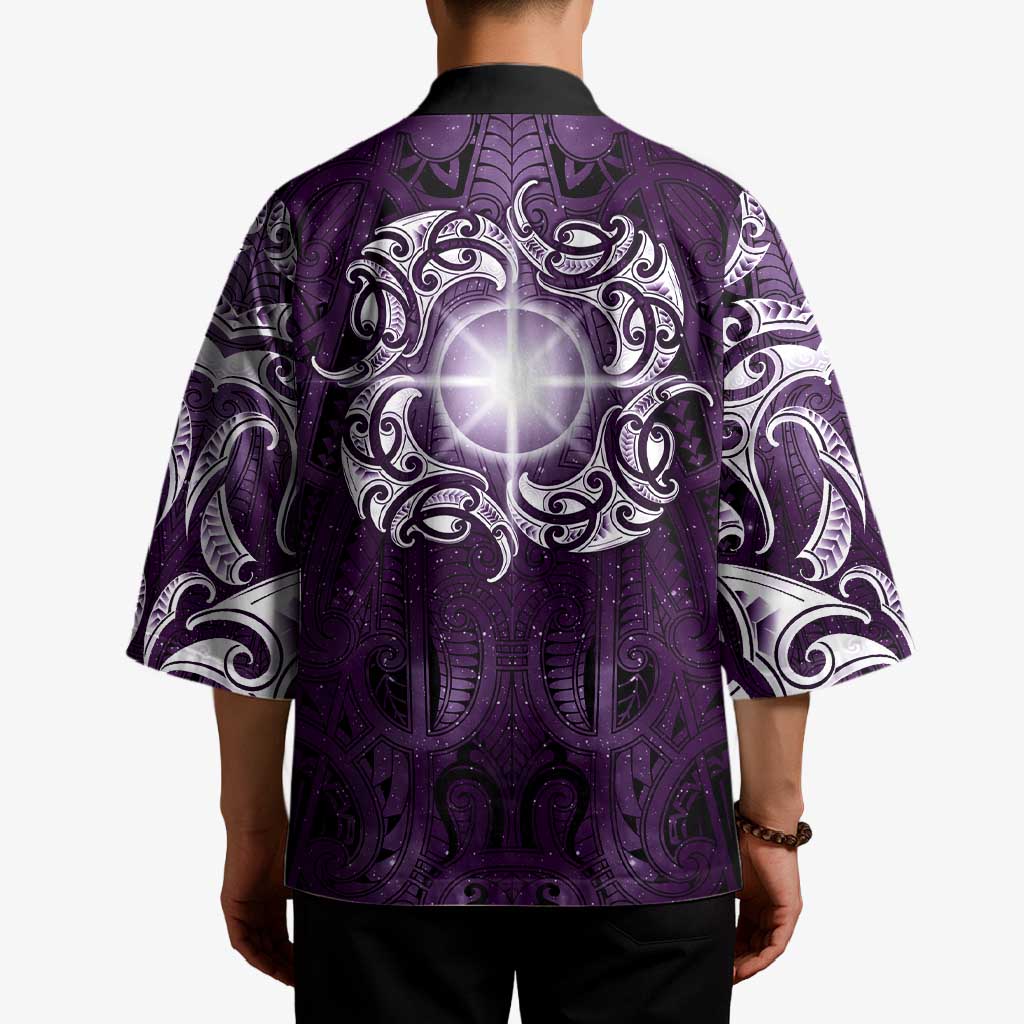New Zealand Matariki Waipunarangi Kimono Maori Moko Purple Galaxy LT05 - Polynesian Pride