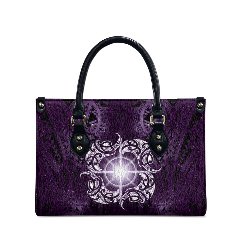New Zealand Matariki Waipunarangi Leather Bag Maori Moko Purple Galaxy LT05 - Polynesian Pride