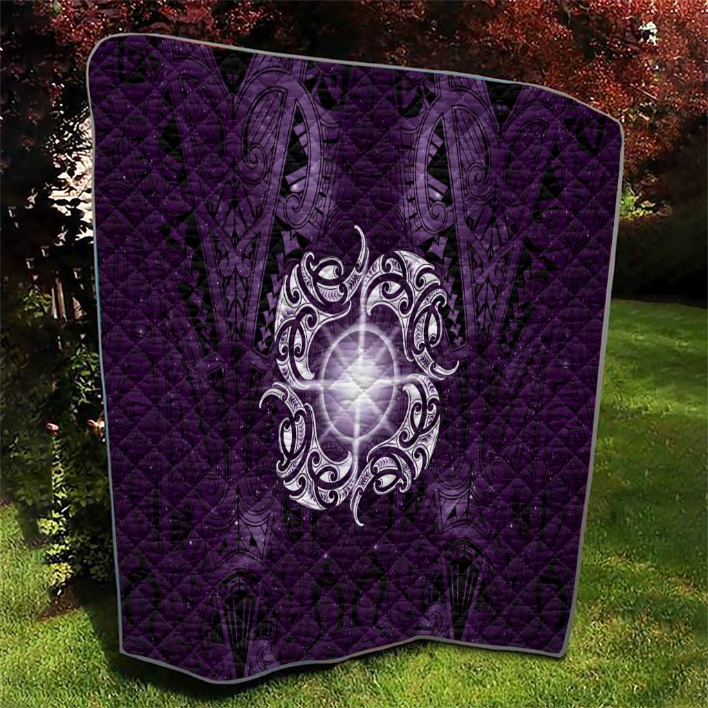 New Zealand Matariki Waipunarangi Quilt Maori Moko Purple Galaxy LT05 - Polynesian Pride