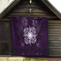 New Zealand Matariki Waipunarangi Quilt Maori Moko Purple Galaxy LT05 - Polynesian Pride