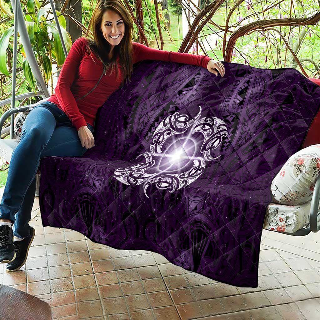 New Zealand Matariki Waipunarangi Quilt Maori Moko Purple Galaxy LT05 - Polynesian Pride