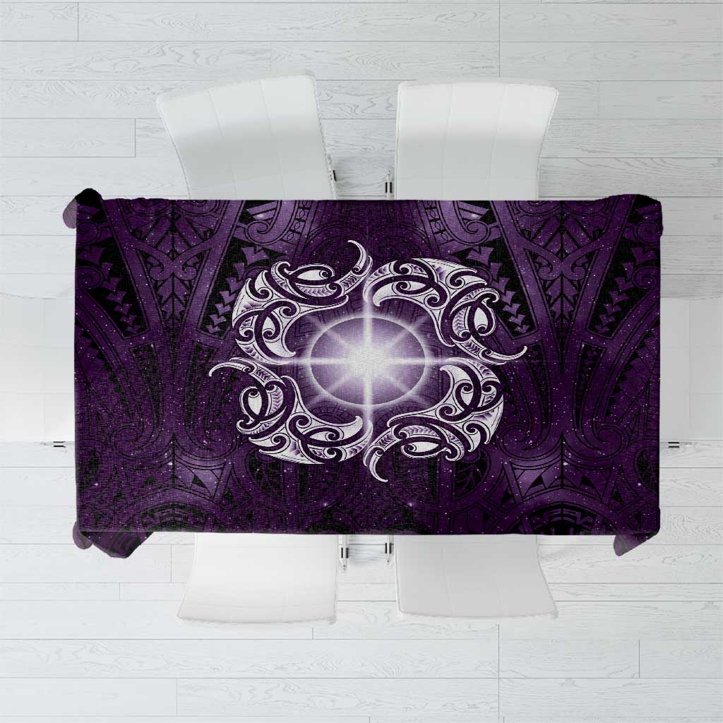 New Zealand Matariki Waipunarangi Tablecloth Maori Moko Purple Galaxy LT05 Purple - Polynesian Pride