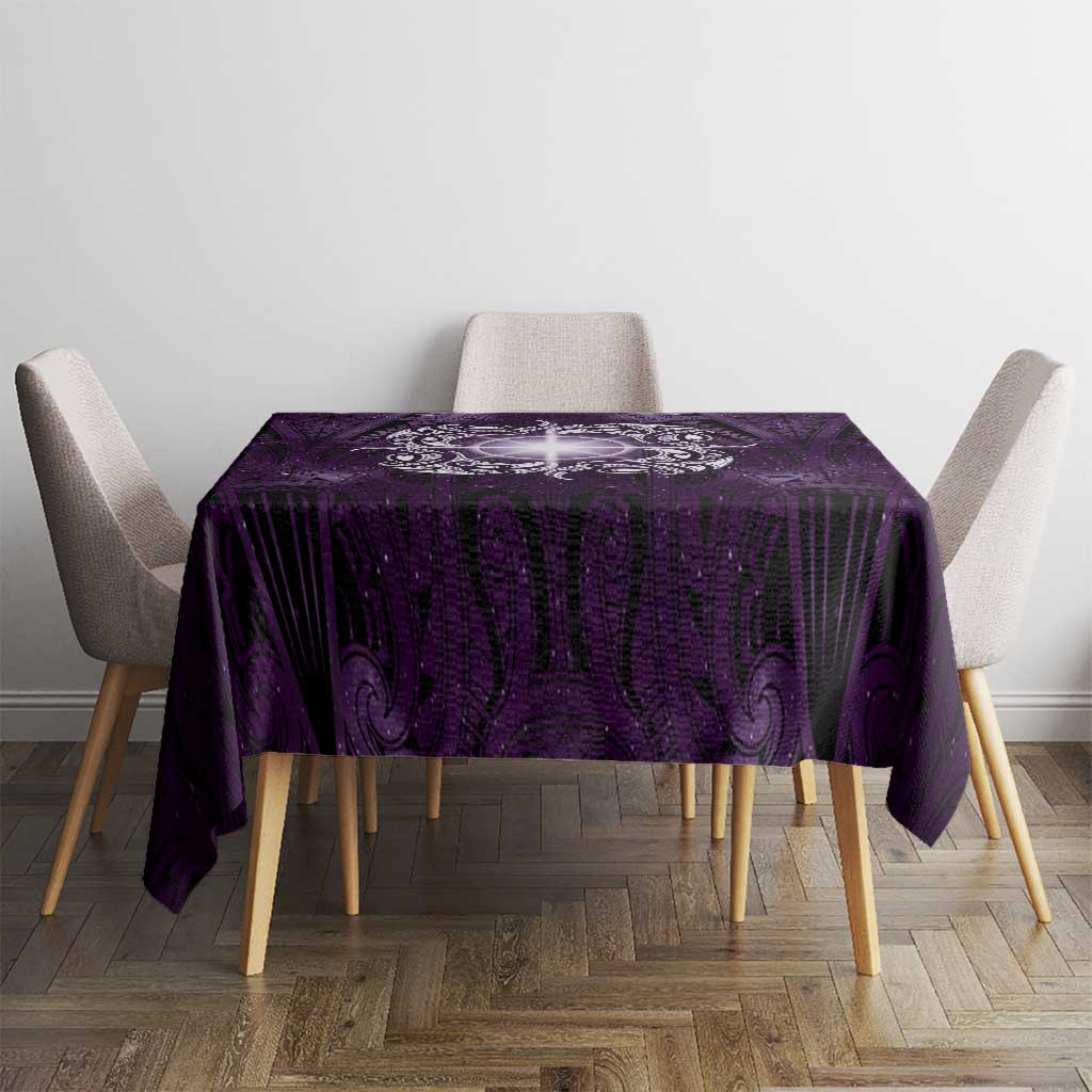 New Zealand Matariki Waipunarangi Tablecloth Maori Moko Purple Galaxy LT05 - Polynesian Pride