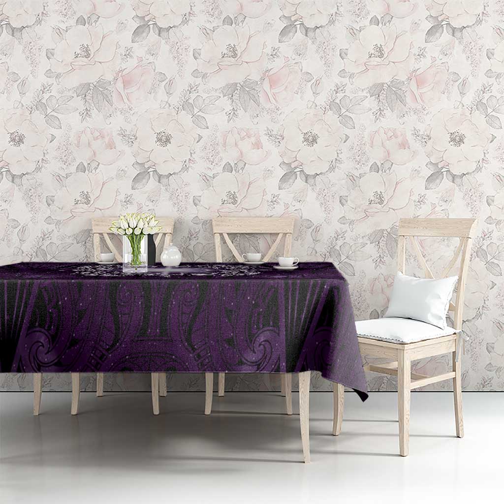 New Zealand Matariki Waipunarangi Tablecloth Maori Moko Purple Galaxy LT05 - Polynesian Pride