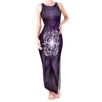 New Zealand Matariki Waipunarangi Tank Maxi Dress Maori Moko Purple Galaxy