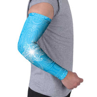 New Zealand Matariki Waiti Arm Sleeves Maori Moko Cyan Galaxy LT05 - Polynesian Pride