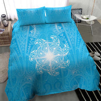 New Zealand Matariki Waiti Bedding Set Maori Moko Cyan Galaxy