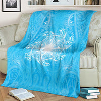 New Zealand Matariki Waiti Blanket Maori Moko Cyan Galaxy LT05 - Polynesian Pride