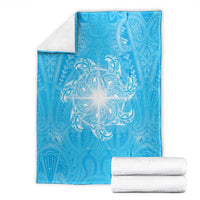 New Zealand Matariki Waiti Blanket Maori Moko Cyan Galaxy LT05 - Polynesian Pride