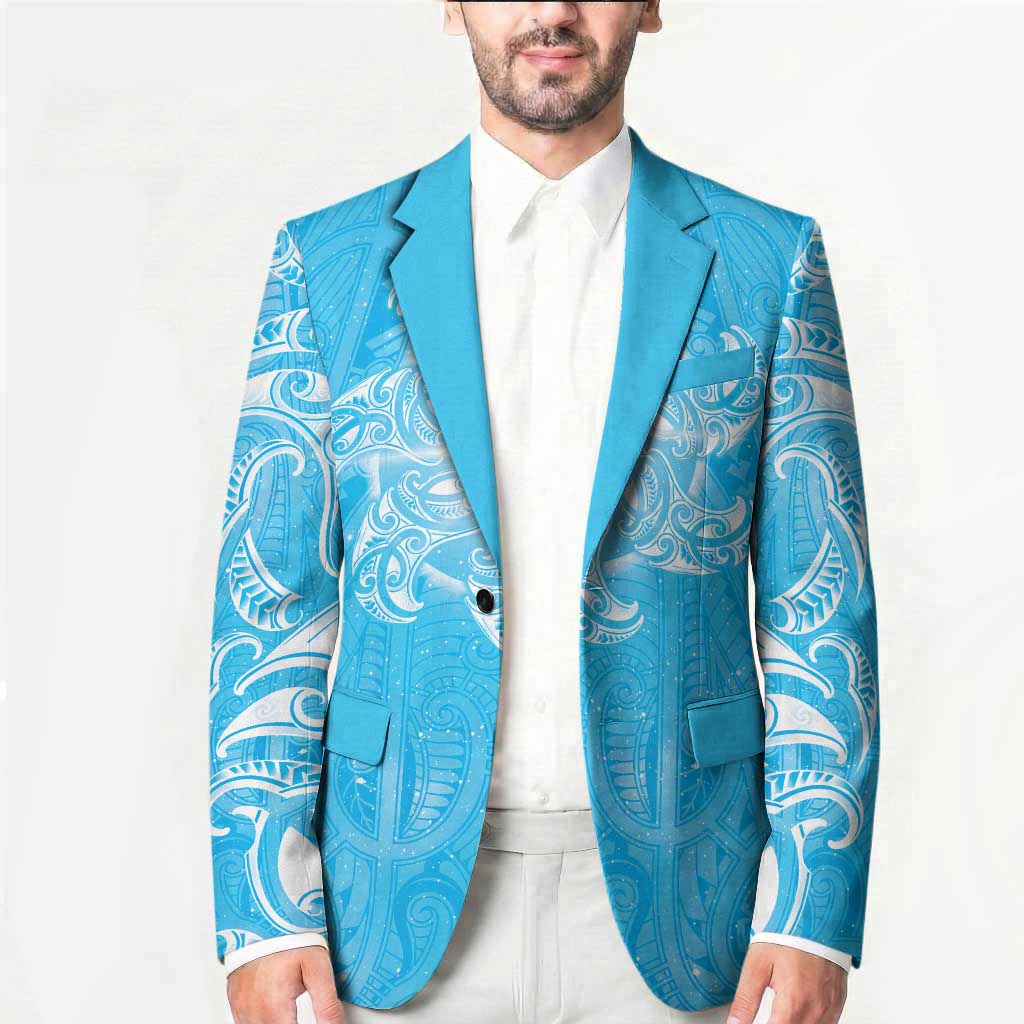 New Zealand Matariki Waiti Blazer Maori Moko Cyan Galaxy LT05 - Polynesian Pride