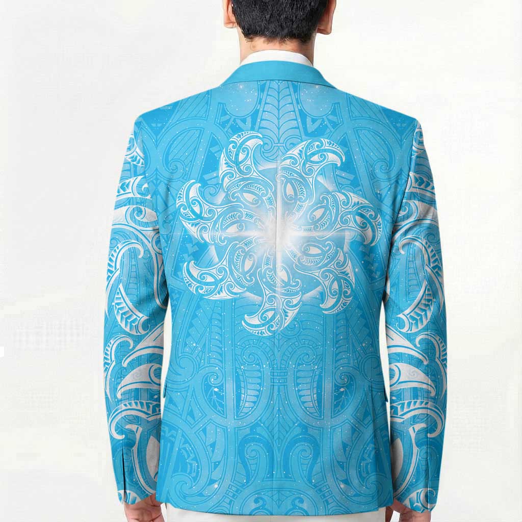 New Zealand Matariki Waiti Blazer Maori Moko Cyan Galaxy LT05 - Polynesian Pride
