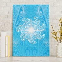 New Zealand Matariki Waiti Canvas Wall Art Maori Moko Cyan Galaxy LT05 Without Frame Cyan - Polynesian Pride