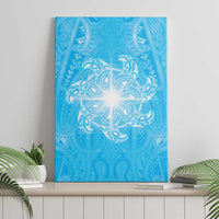 New Zealand Matariki Waiti Canvas Wall Art Maori Moko Cyan Galaxy LT05 - Polynesian Pride