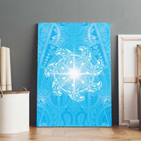 New Zealand Matariki Waiti Canvas Wall Art Maori Moko Cyan Galaxy LT05 - Polynesian Pride