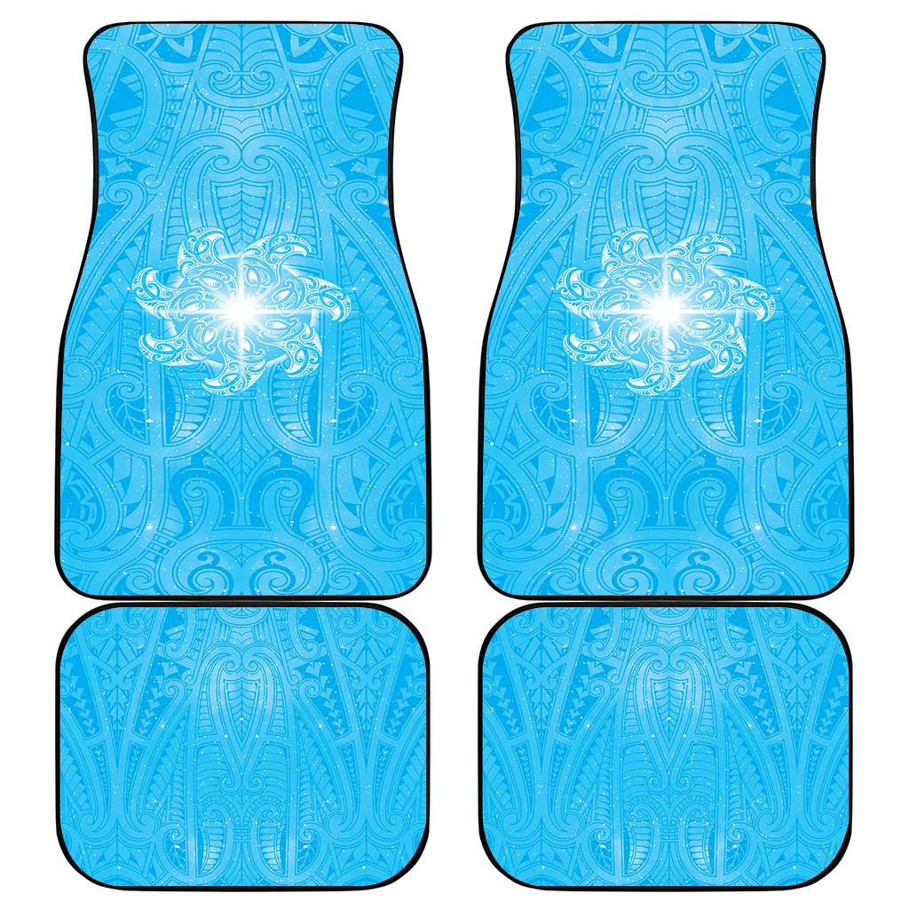 New Zealand Matariki Waiti Car Mats Maori Moko Cyan Galaxy LT05 - Polynesian Pride