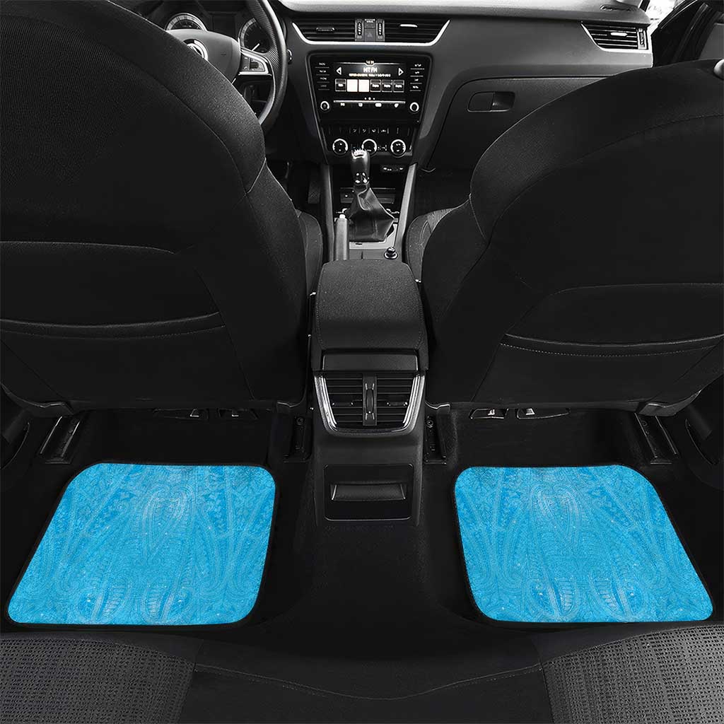 New Zealand Matariki Waiti Car Mats Maori Moko Cyan Galaxy LT05 Set 2pcs - Back Cyan - Polynesian Pride