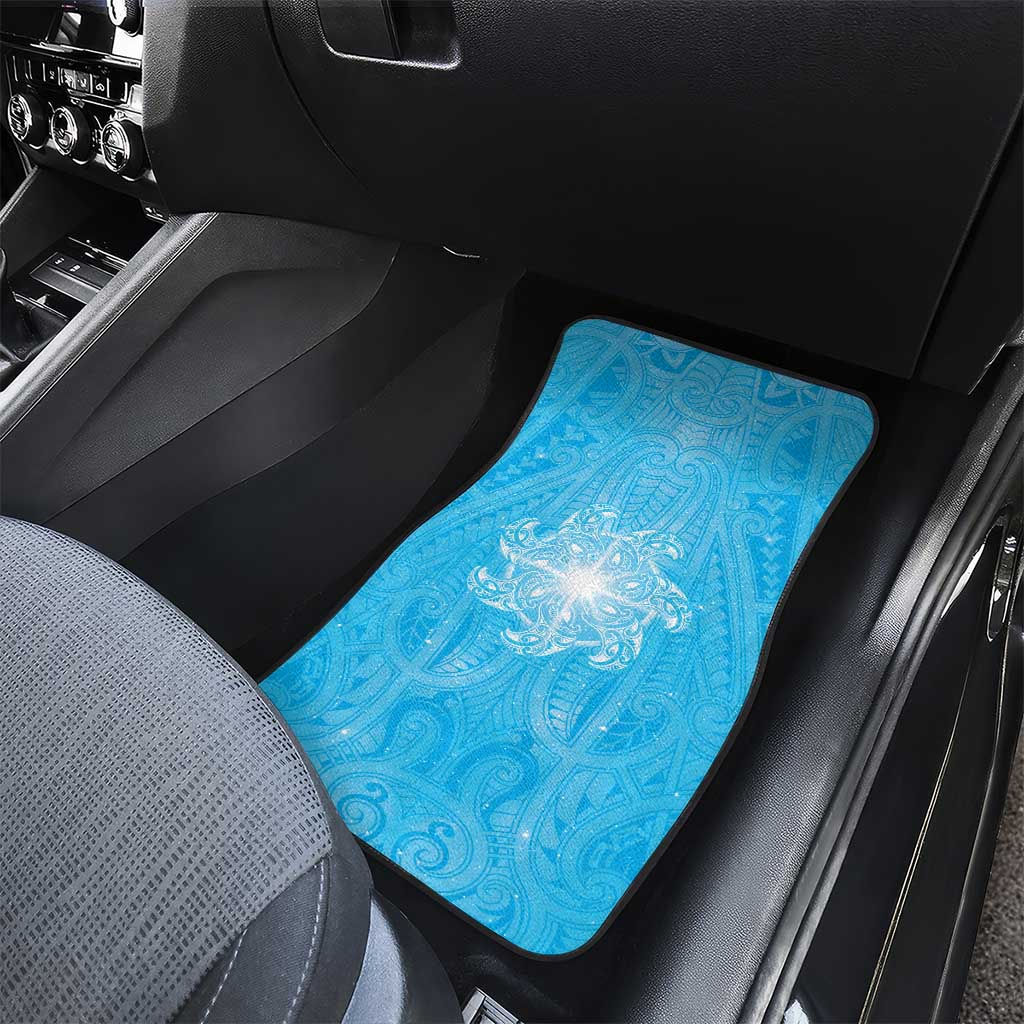 New Zealand Matariki Waiti Car Mats Maori Moko Cyan Galaxy LT05 - Polynesian Pride