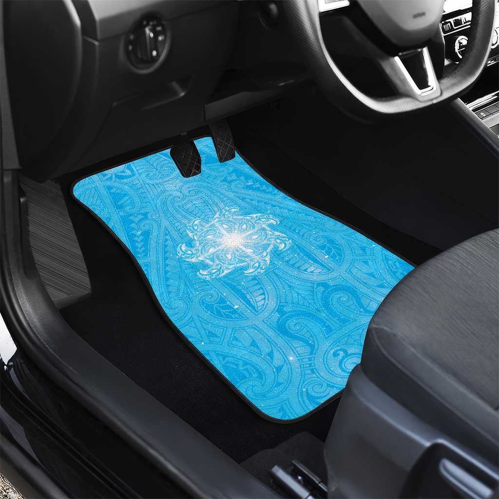 New Zealand Matariki Waiti Car Mats Maori Moko Cyan Galaxy LT05 - Polynesian Pride