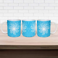 New Zealand Matariki Waiti Ceramic Mug Maori Moko Cyan Galaxy LT05 - Polynesian Pride