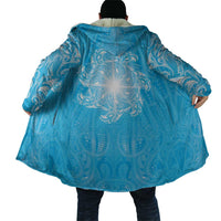 New Zealand Matariki Waiti Cloak Maori Moko Cyan Galaxy LT05 - Polynesian Pride