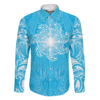 New Zealand Matariki Waiti Family Matching Off Shoulder Maxi Dress and Hawaiian Shirt Maori Moko Cyan Galaxy