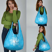 New Zealand Matariki Waiti Grocery Bag Maori Moko Cyan Galaxy LT05 - Polynesian Pride