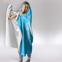 New Zealand Matariki Waiti Hooded Blanket Maori Moko Cyan Galaxy LT05 - Polynesian Pride
