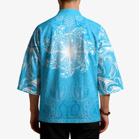 New Zealand Matariki Waiti Kimono Maori Moko Cyan Galaxy LT05 - Polynesian Pride
