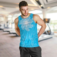 New Zealand Matariki Waiti Men Tank Top Maori Moko Cyan Galaxy LT05 Cyan - Polynesian Pride