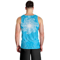 New Zealand Matariki Waiti Men Tank Top Maori Moko Cyan Galaxy LT05 - Polynesian Pride
