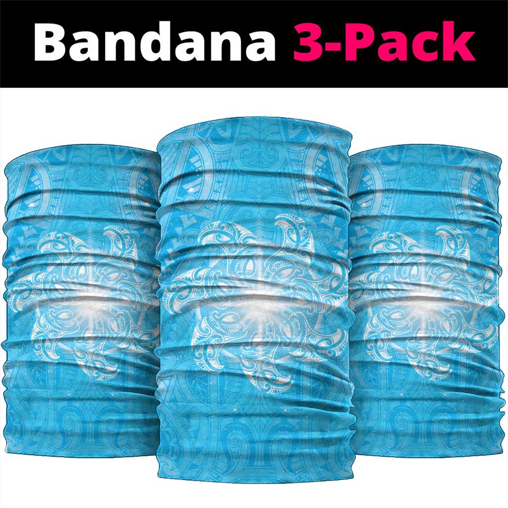 New Zealand Matariki Waiti Neck Gaiter Maori Moko Cyan Galaxy LT05 package One Size: 25*50cm Cyan - Polynesian Pride