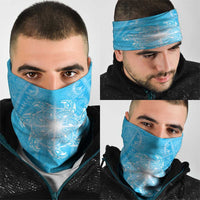 New Zealand Matariki Waiti Neck Gaiter Maori Moko Cyan Galaxy LT05 - Polynesian Pride