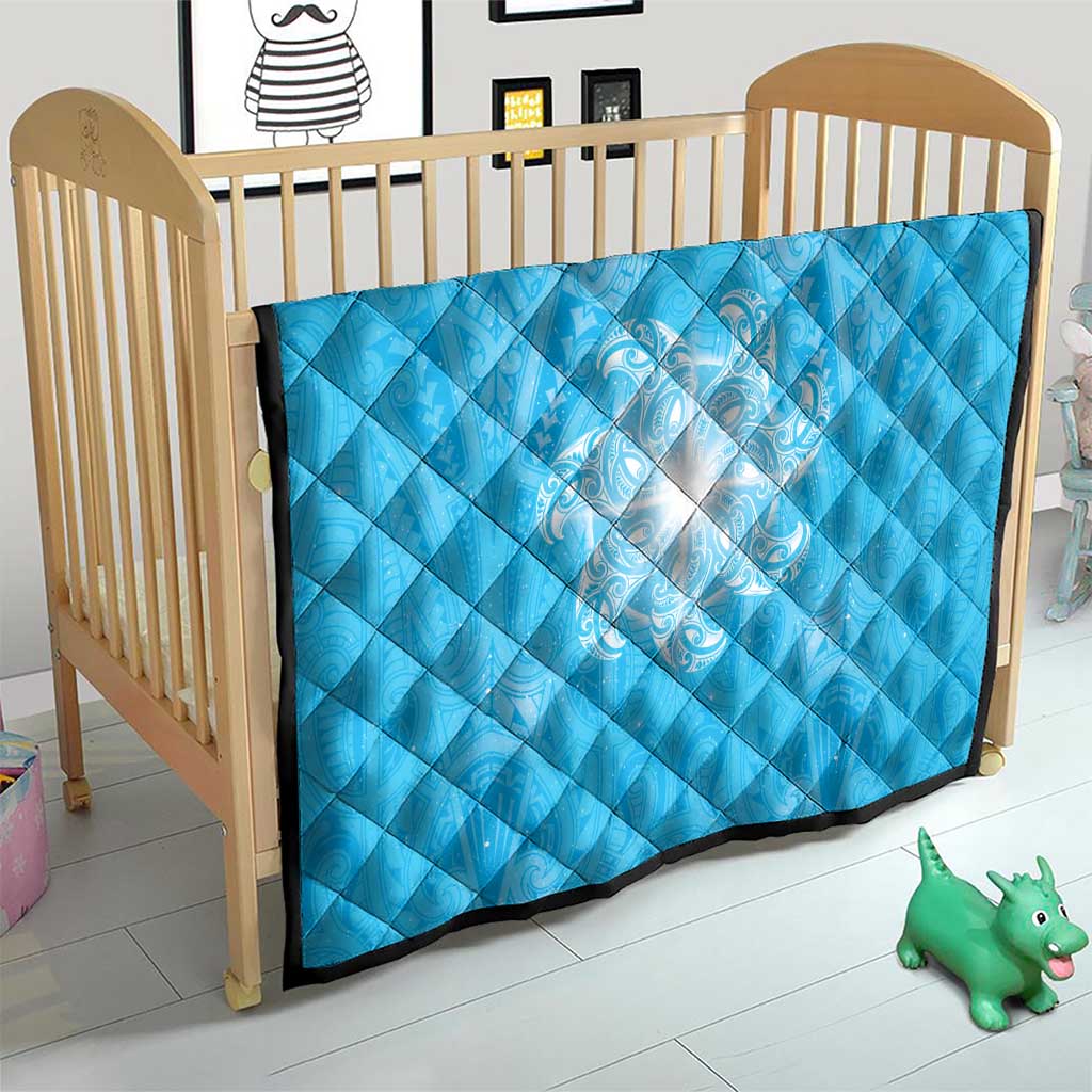 New Zealand Matariki Waiti Quilt Maori Moko Cyan Galaxy LT05 - Polynesian Pride