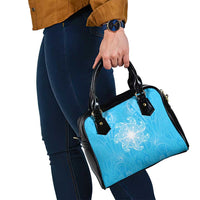 New Zealand Matariki Waiti Shoulder Handbag Maori Moko Cyan Galaxy LT05 - Polynesian Pride