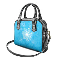 New Zealand Matariki Waiti Shoulder Handbag Maori Moko Cyan Galaxy LT05 - Polynesian Pride