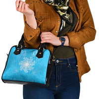 New Zealand Matariki Waiti Shoulder Handbag Maori Moko Cyan Galaxy LT05 - Polynesian Pride