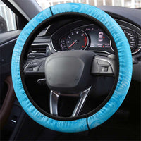 New Zealand Matariki Waiti Steering Wheel Cover Maori Moko Cyan Galaxy LT05 - Polynesian Pride