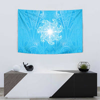 New Zealand Matariki Waiti Tapestry Maori Moko Cyan Galaxy