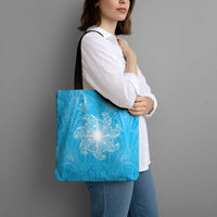 New Zealand Matariki Waiti Tote Bag Maori Moko Cyan Galaxy LT05 - Polynesian Pride