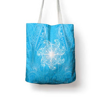 New Zealand Matariki Waiti Tote Bag Maori Moko Cyan Galaxy LT05 - Polynesian Pride