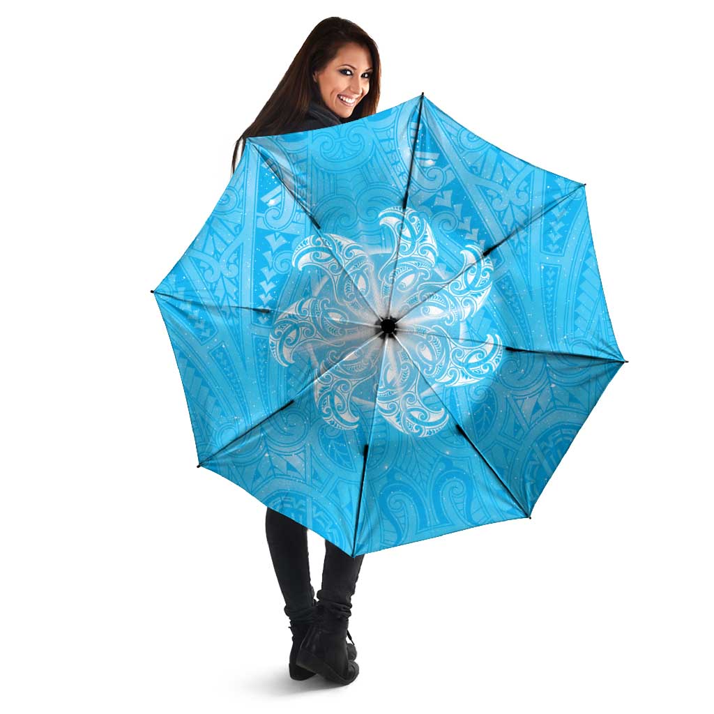 New Zealand Matariki Waiti Umbrella Maori Moko Cyan Galaxy