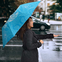New Zealand Matariki Waiti Umbrella Maori Moko Cyan Galaxy