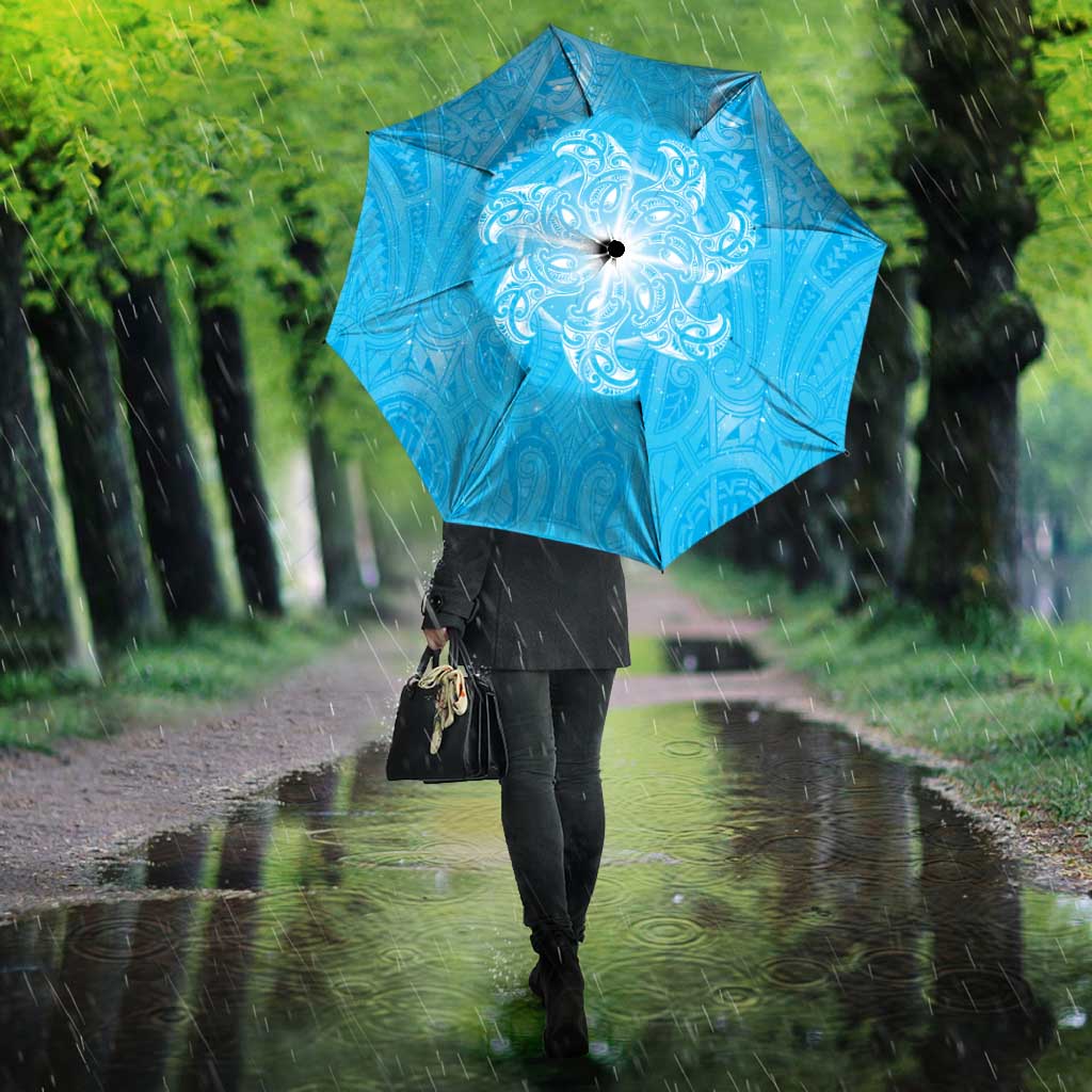 New Zealand Matariki Waiti Umbrella Maori Moko Cyan Galaxy