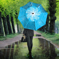 New Zealand Matariki Waiti Umbrella Maori Moko Cyan Galaxy