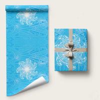 New Zealand Matariki Waiti Wrapping Paper Maori Moko Cyan Galaxy LT05 58" × 23" Cyan - Polynesian Pride