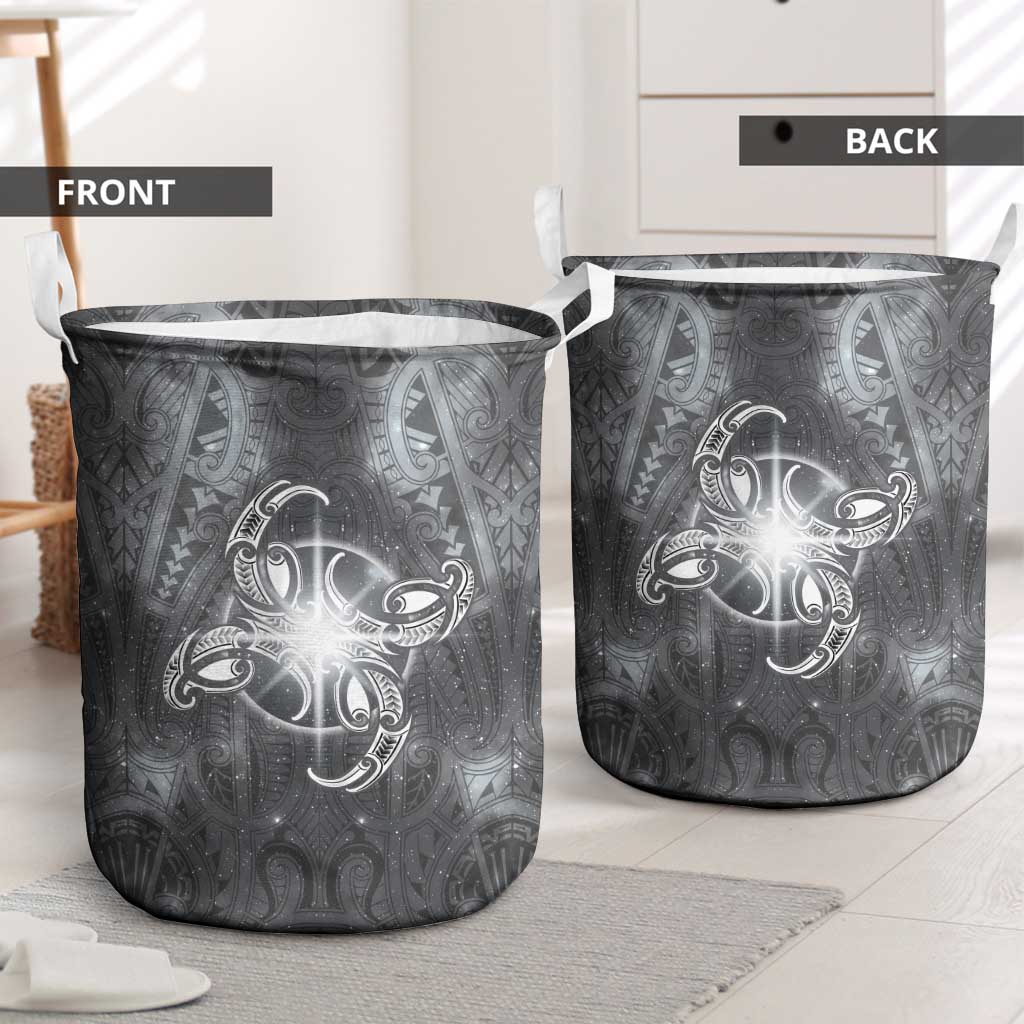 New Zealand Matariki Ururangi Laundry Basket Maori Moko Grey Galaxy LT05 - Polynesian Pride