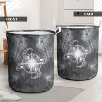 New Zealand Matariki Ururangi Laundry Basket Maori Moko Grey Galaxy LT05 - Polynesian Pride