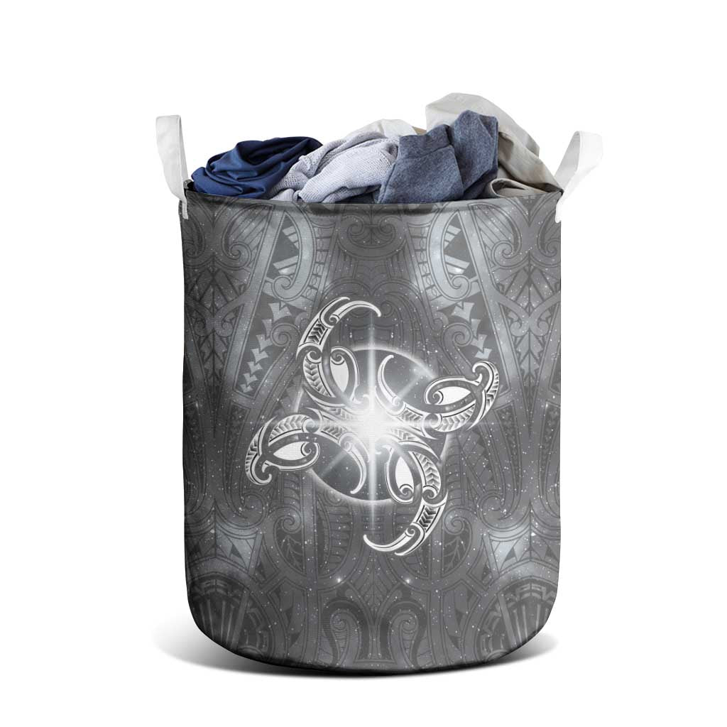 New Zealand Matariki Ururangi Laundry Basket Maori Moko Grey Galaxy LT05 - Polynesian Pride