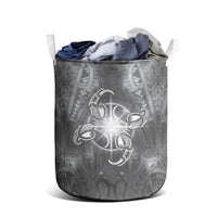 New Zealand Matariki Ururangi Laundry Basket Maori Moko Grey Galaxy LT05 - Polynesian Pride