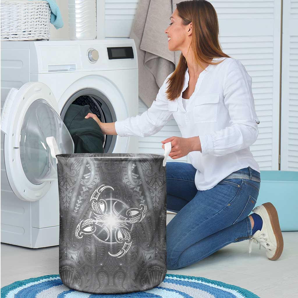 New Zealand Matariki Ururangi Laundry Basket Maori Moko Grey Galaxy LT05 - Polynesian Pride